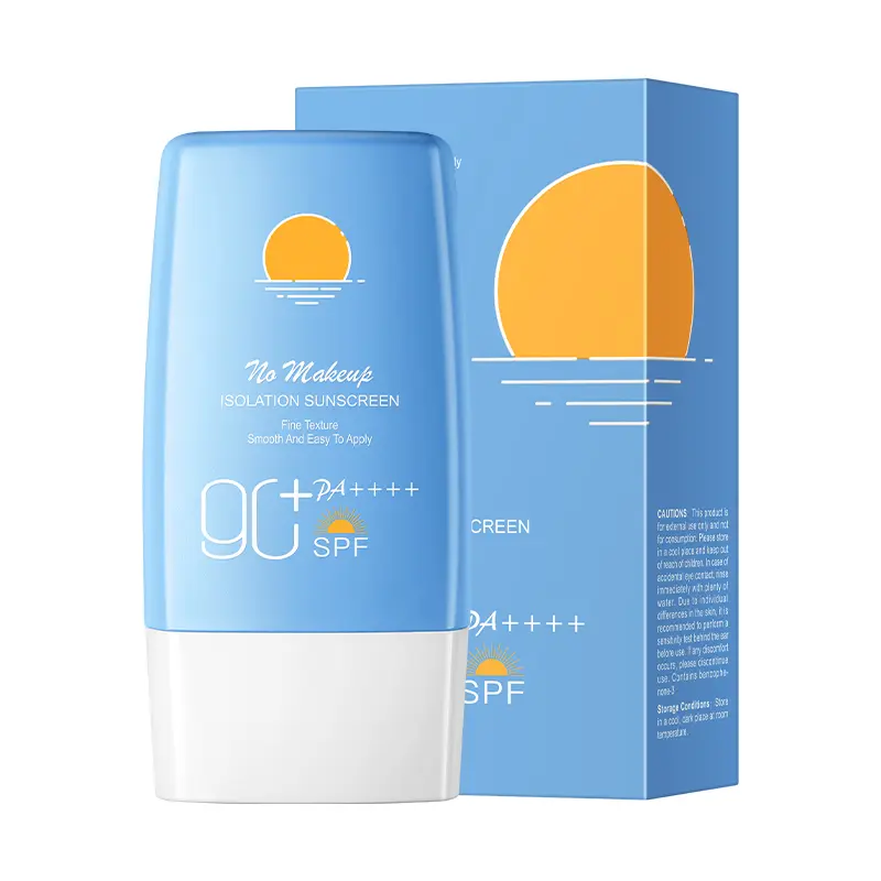 【HUNMUI】3-in-1 High Effect Sunscreen SPF90+ PA++++, lightweight non-greasy, infused with vitamins, bisabolol and willow extract for skin care. Blocks UV rays, brightens skin and boosts glow, ideal for daily use.