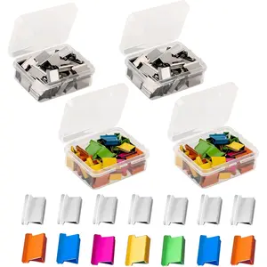 100PCS Silver White Binder Clips,100PCS Colorful Binder Clips, Work with Clam Clip Dispensers,40 Sheet Capacity for Home Food Packaging, Fixing Loose Leaf Pape School Desk Office