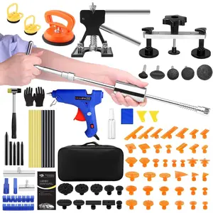 Car Dent Puller Kit, Dent Remover for Car Dent Repair with High Adhesion Pull Tabs, Glue Gun & Sticks, Suction Cup, Slide Hammer Tools for Paintless Dent Removal at Home and Garage