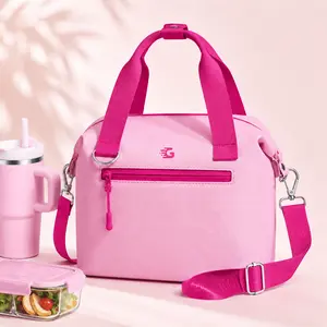 【On Sale】GLORIEROO Pastel Lunch Box Women | Insulated Waterproof Leakproof Lunch Bag Cooler | Adjustable Strap | BPA-Free
