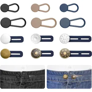 12 count Button Extenders for Jeans, Pant  Extenders for Women & Men, No Sew Pants Waistband Expanders, Flexible Adjustable Elastic  Extension 1-1.8 Inches