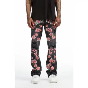 Folor Dark Grey Stacked Flare Jean