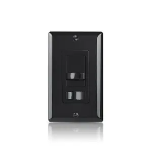 Black in-Wall Dimmer , Universal Lighting Control for 3-Way/Single Pole, Compatible with 300W Dimmable LED/CFL Lights and 600W Incandescent/Halogen, Wall Plate Included
