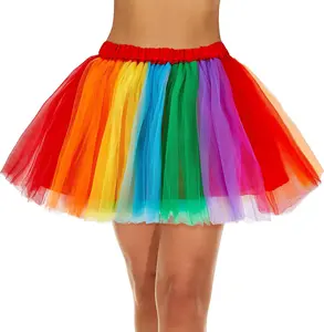 Tutu for Women Adults Teens 5 Layers Halloween Costume Cosplay Running Tutu Party Elastic Fluffy Tulle Dance SkirtGift.