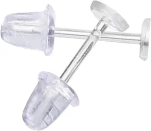 3mm Invisible Plastic Earrings Blank Pins Stud Tiny Head Findings DIY Supplies (200 pieces/100 Pairs)