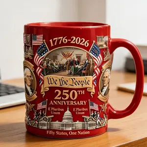 America 250th Anniversary Mug Suitable for US Founding in 1776, Cup with Historical Commemorative, Tea/ Cup for July 4th Gifts, Independence Day Collectible for & Office Use