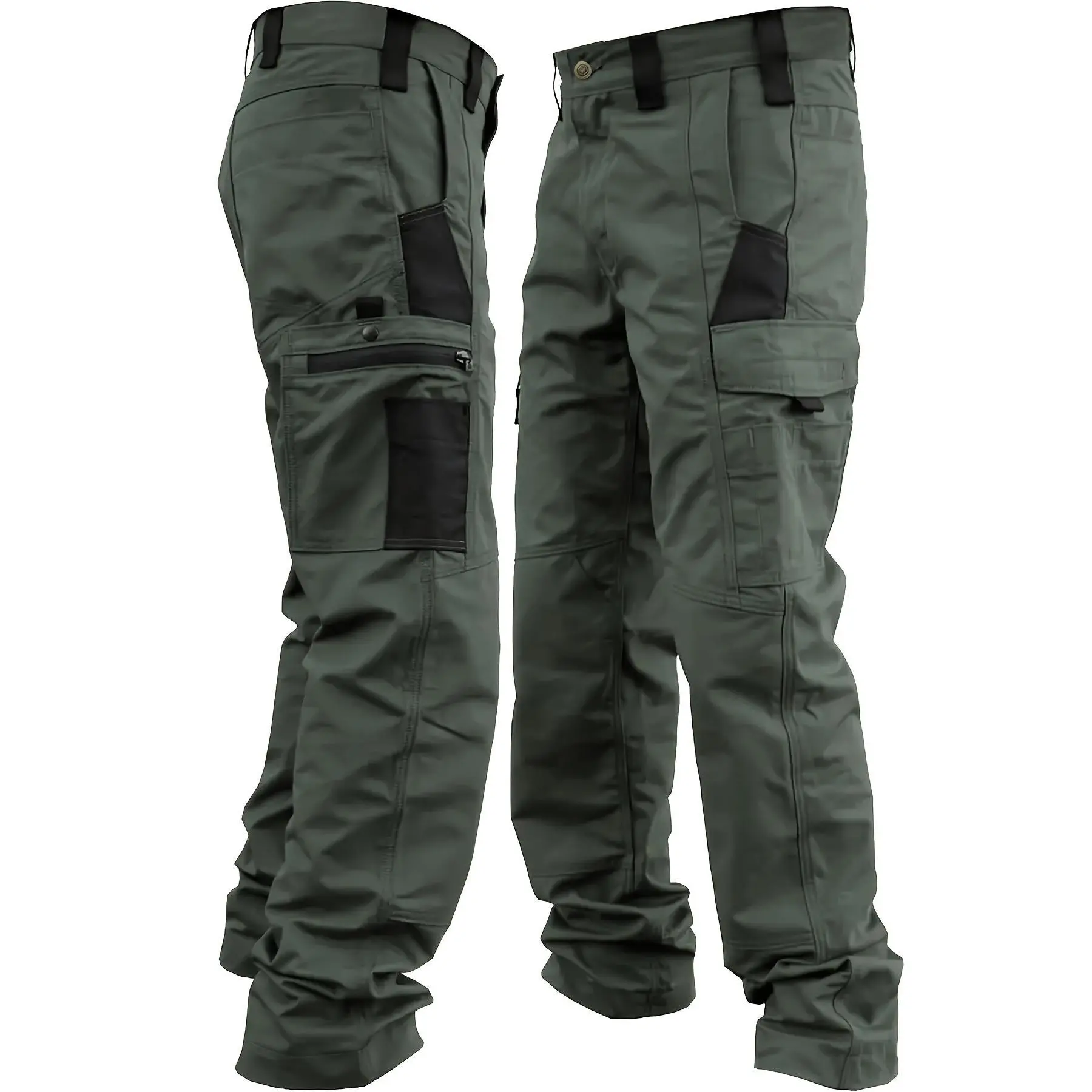 Men's Tactical Cargo Pants - Heavy-Duty Work Trousers with Multiple Functional Pockets, Belt-Free Design, Durable Fabric for Hiking, Camping, Daily Wear - Mens Casual Bottoms, Outdoor Gear