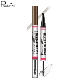 Dual End Eyebrow Pen with 4 Tip Micro Fork and Shaping Gel Brush, Long Wear Waterproof Brow Pencil for Natural Fuller Brows, Beginner Friendly Makeup Tool for Everyday Soft Glam Look.