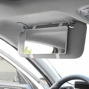 New HD Car Sun Visor Plate Portable Makeup Mirror For Girls Women Strap Installation No Light Mirror Auto Interior Accessories Car Accessory