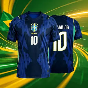 2026 Brazil National Home 10# Neymar Vini 11# Short Sleeve Soccer Jersey Fans Version Breathable