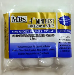 WorldWide Sales Online MBS 4pc 4" Mini Roller Covers 3/8" Nap Professional Series Premium Dralon – import_2021_10_29_212