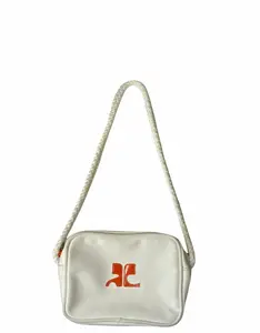 1960S ANDRE COURREGES White & Orange Bag