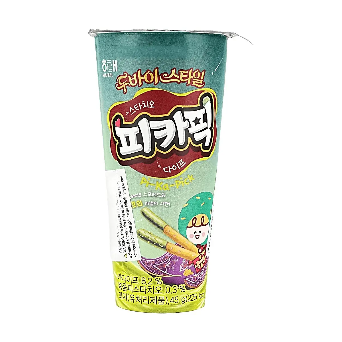 HAITAI Dubai Pistachio Kadayif Crinkle Cookies Sticks 45g - Crunchy Middle Eastern Inspired Snack