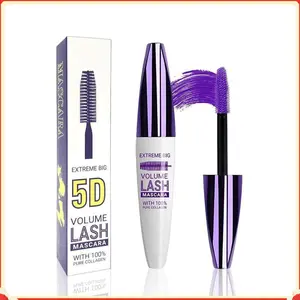 5D Purple Mascara Volume and Length,Waterproof Smudge-Proof Color Mascara for Eyelashes,Volumizing Curling Defining Eye Lashes, Longlasting Fiber Colored for Women Eye Makeup Lightweight Olive mascara tubing mascara essence Smooth Cosmetic 06#Green+07#Red