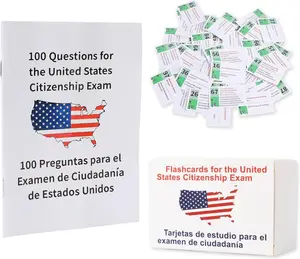 Huirifeng US Citizenship Study Cards 128 Civics Questions Answers English Spanish Naturalization Civics Test Prep Flash Card Set