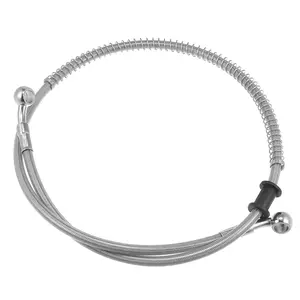 35.43" Length 10mm ID Motorcycle Hydraulic Brake Line Oil Hose Pipe Stainless Steel Braided Cable for ATV Motocross Sport Bikes Silver Tone