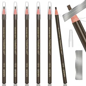 6 Pcs Pull Cord Peel-off Eyebrow Pencil Tattoo Makeup and Microblading Supplies Set for Marking, Filling and Outlining, Waterproof and Durable Permanent Eyebrow Liner
