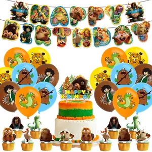 2026 Movie Cute Beaver Anime Georges Tom Lizard Birthday Party Decoration Balloons Banner Cake Topper Party Favor Supplies