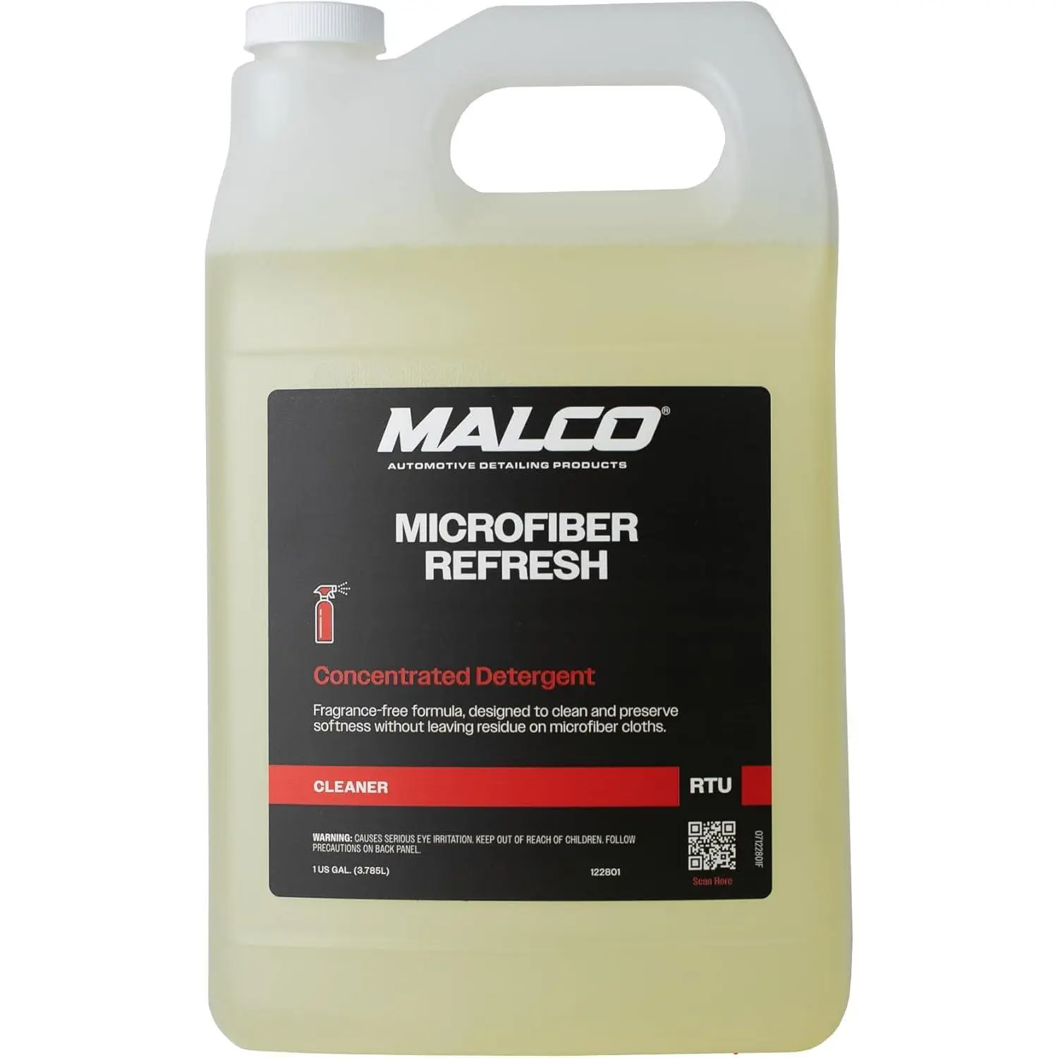 Microfiber Refresh Concentrated Detergent - Microfiber Towel & Cloth Detergent/Specifically Designed to Clean, Restore, and Preserve Softness Microfiber Towels / 1 Gallon (122801)