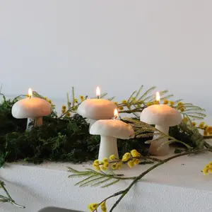 Gray Mushroom Candles - Set of 4