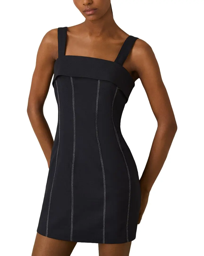 Reiss Effie Short Contrast Stitch Dress