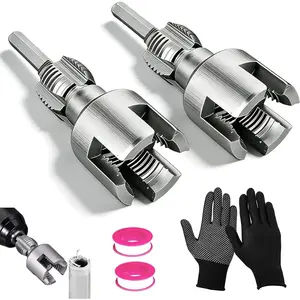 2026  2 count Pipe Thread  Tool Internal & External, PVC Pipe Threader for 1/2'' 3/4'' Plastic Pipes, Pipe Threading Tool Electric Drill Compatible for  Repair