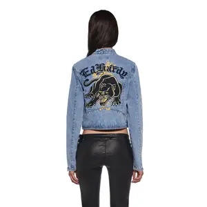 Dragon Panther Denim Moto Jacket Dragon Panther Denim Moto Jacket