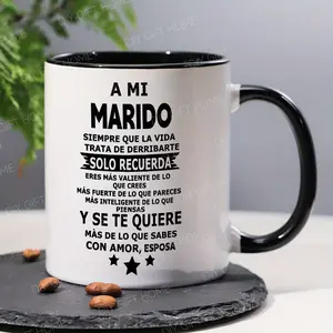1pc, ' A MI MARIDO ' Inspirational Ceramic Coffee Mug - to My Husband Mug, Reusable, Perfect Summer Winter Drinkware Gift, Safe & Comfortable Grip, Room Decor, Home Decor, Party Gift, Birthday Gift, Holiday Gifts