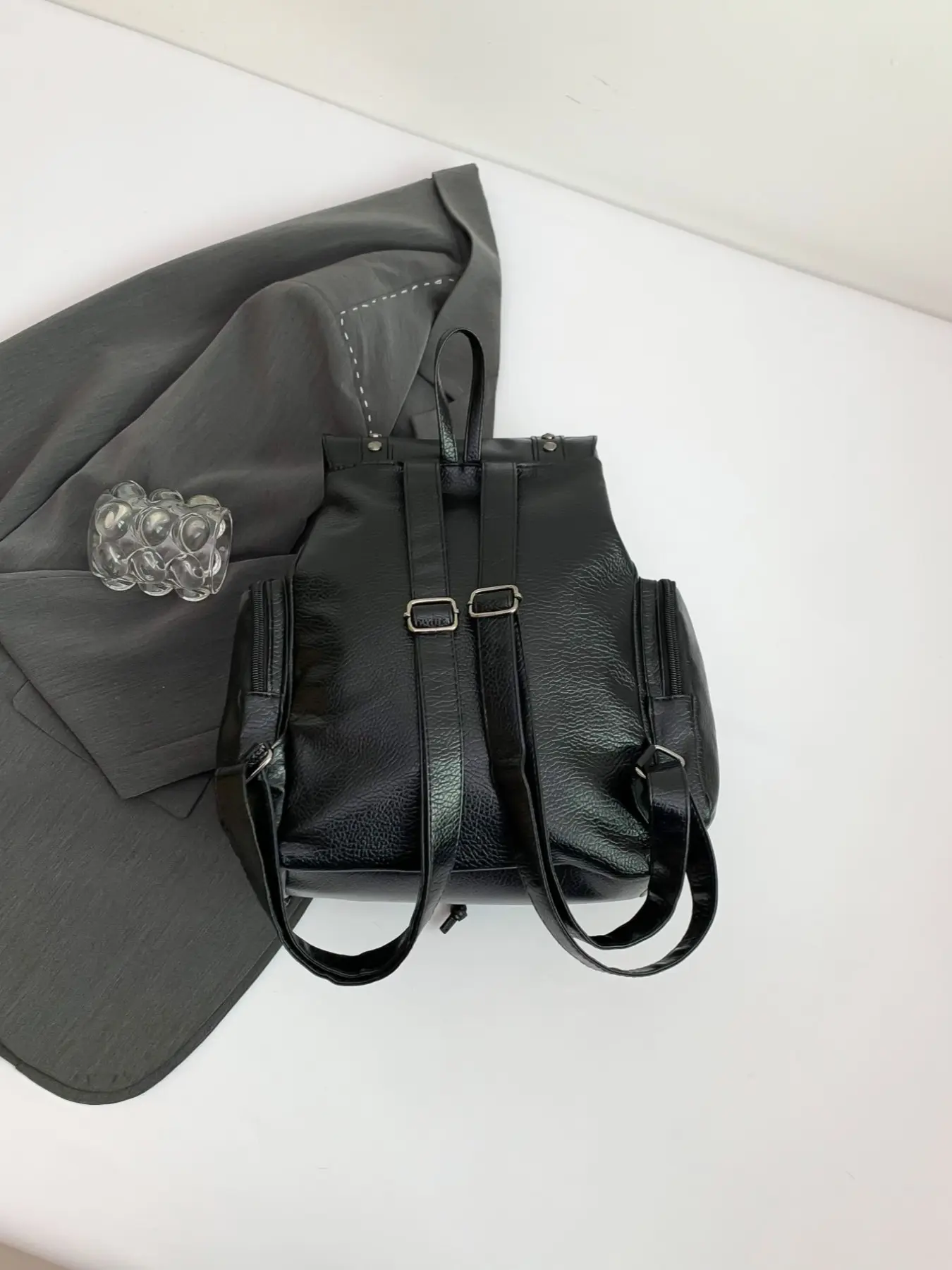 Original Self-Made Y2K Soft Leather Backpack, Dark Gothic Cross