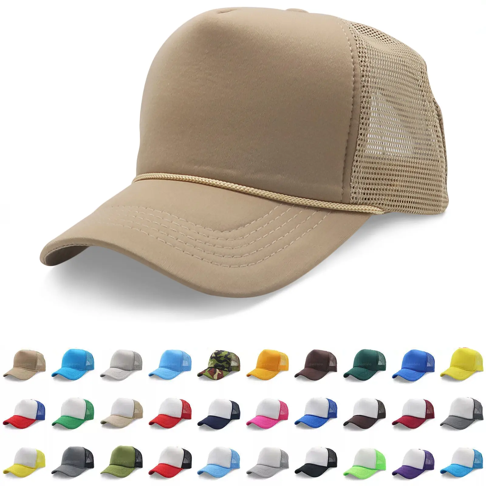 Men's Plain Trucker Foam Cap, Snapback Baseball Hat, Adjustable Mesh Solid Hats Men's Plain Trucker Foam Cap, Snapback Baseball Hat, Adjustable Mesh Solid Hats