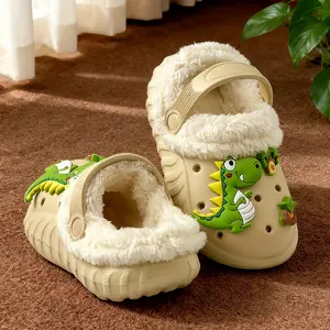 Winter Warm Dinosaur Slippers - Thick Cold-Proof Indoor/Outdoor Shoes, Soft Lining, Lightweight Low-Cut Dinosaur Boots, Easy to Wear and Take Off