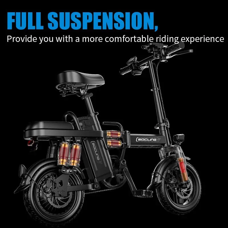 Z1 Foldable Ebike, 14-Inch Folding Electric Bicycle for Adults, 1000W High-Torque Motor, 48V 15Ah Detachable Battery (Up to 48 mi), Dual Disc Brake, Anti-Theft Remote Lock, LED Met for Outdoor Adventure