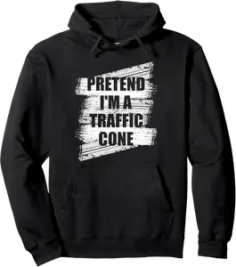 Pretend I'm A Traffic Cone Vintage Costume Funny Halloween Pullover Hoodie - Nafeesaami Shop 37B0DFMHKS41
