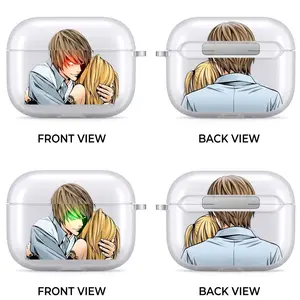 Light Yagami Anime AirPods Case with Keychain, Frosted PC Protective Cover for AirPods Pro, Death Note Manga Earbuds Case Gift for Him Her