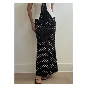 The Minnie Black Polka Dot Maxi Skirt