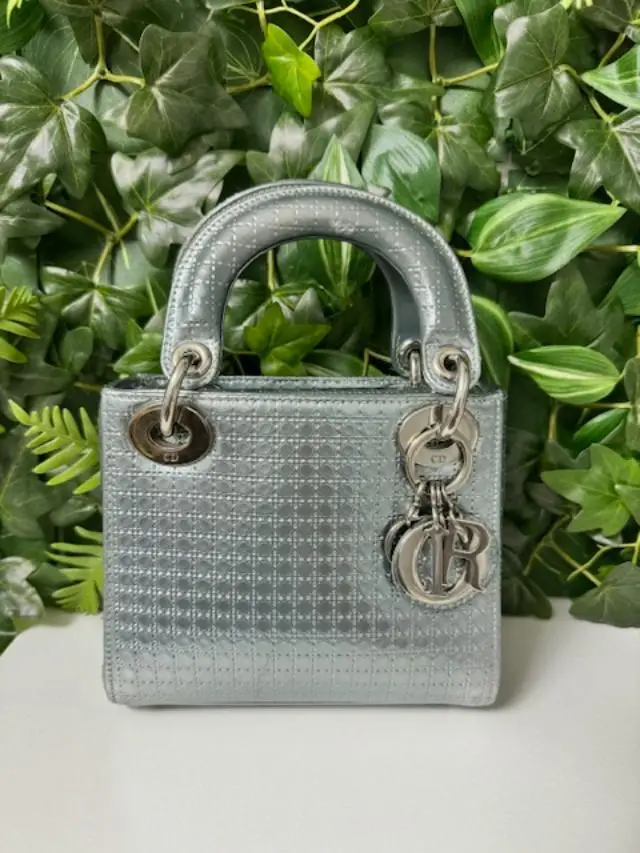 Pre-owned DIOR LEATHER MINI CHRISTIAN METTALIC LADY DIOR