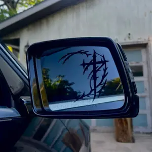 Cybersigilism Cross Mirror permanent vinyl decal