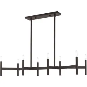 15 inch 8 Light Bronze Linear Chandelier with Steel base material