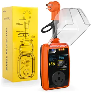 Nilight 15 to 30 Amp RV Surge Protector Power Adapter 2100 Joules Voltage Monitor 5-15P to TT-30R Converter 125V/1875W Waterproof Circuit Analyzer with Extension Cord for Camper Travel Trailer