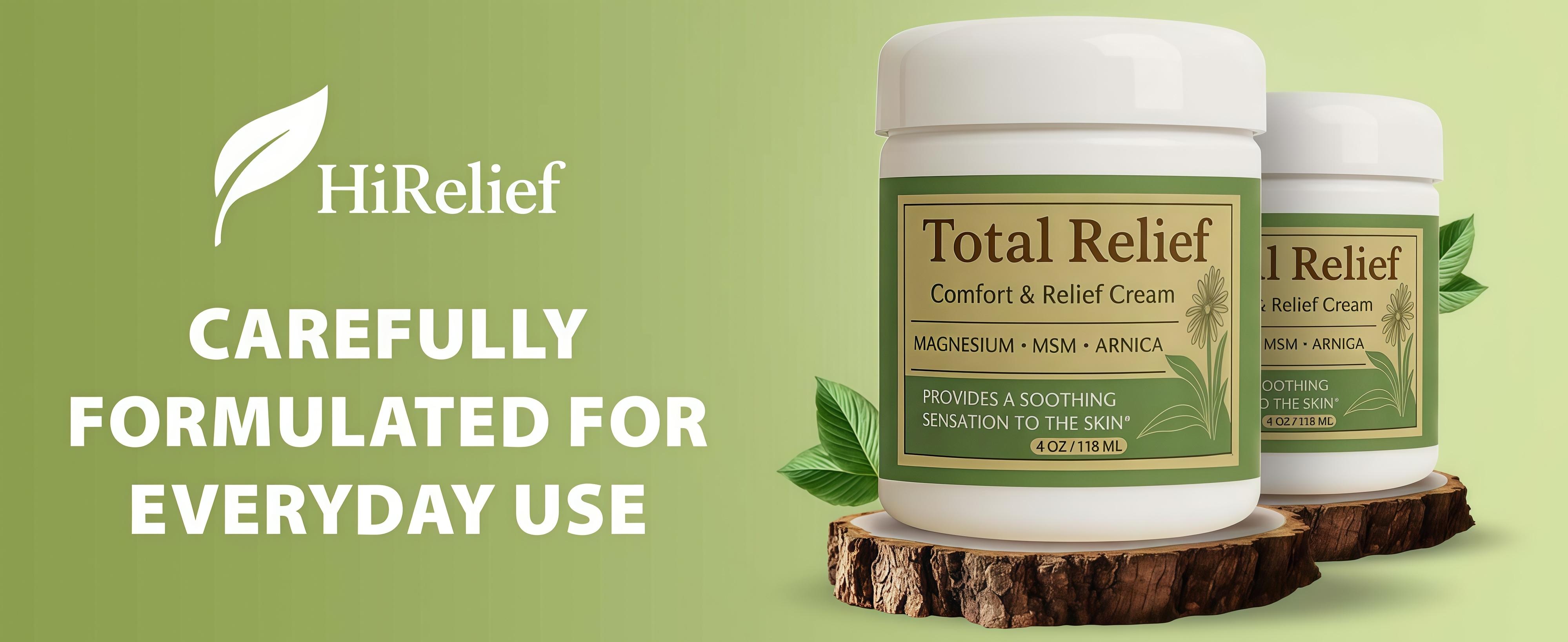 Total Relief Magnesium Cream for Comfort – Fast-Absorbing MSM & Arnica Cream for Healthy, Comfortable Nerves and Daily Comfort – 4 Fl Oz (Pack of 1)