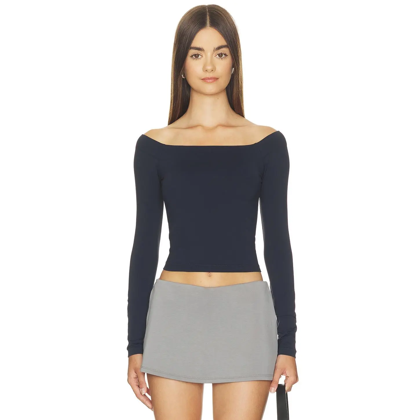 Free People X Intimately Round Two Off The Shoulder Top in Black