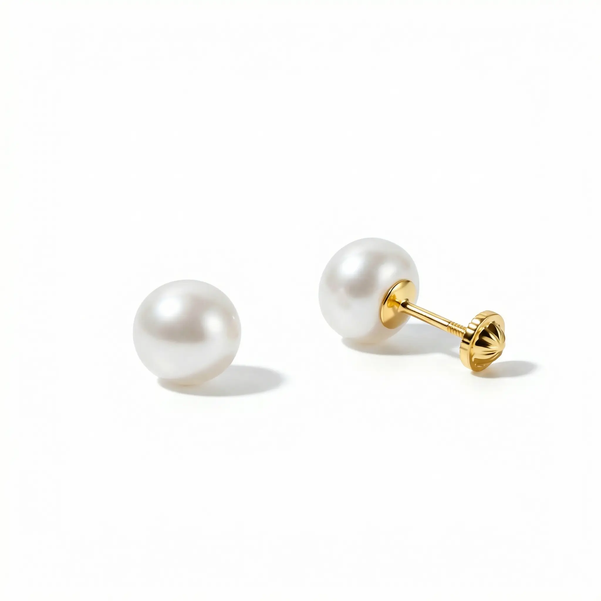 Gold Pearl Stud Earrings – Solid 925 Sterling Silver, Thick Real 18K Gold Plating – freshwater pearl earrings, bridesmaid gift, hypoallergenic fine jewelry, handmade keepsake – Gift for Her, Mom & Best Friend, Mother's Day, Anniversary & Birthday