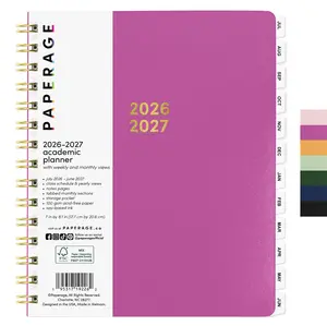 PAPERAGE Academic Planner, Weekly & Monthly Planner & Calendar, 12-Months, July 2026 - June 2027, (7" x 8"), School & Student Planning Agenda with Tabs, Bonus Pages & Inner Pocket