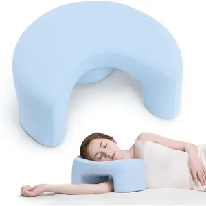 Side Sleeping Pillow with Arm Holes, Arm Pillow for Side Sleepers, Medium Loft Shoulder Pillow, Blue