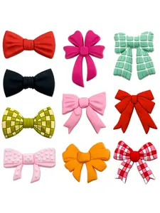 10-Piece Cartoon Bow PVC Soft Rubber Shoe Charms, Fun DIY Garden Shoe Decor Accessories, Shoe Embellishment Accessories