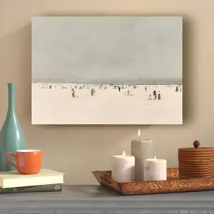 One Canvas Poster, Retro Beach Artwork, Classic Summer Wall Decoration for Beach House, Subdued Wall Art, Vintage Print for Living Room, Bedroom Wall Decoration, Home Interior Decor, Unframed