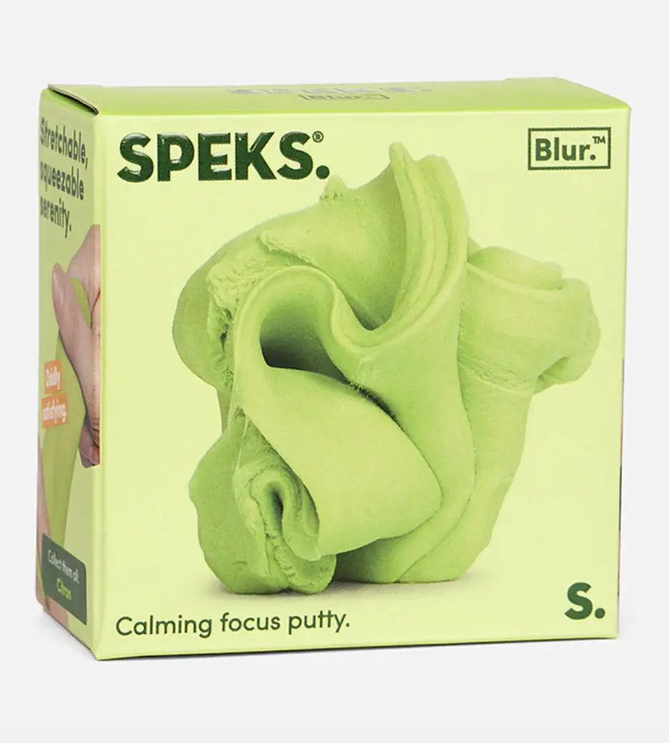 SPEKS Blur Calming Focus Putty - Portable Sensory Putty, Neurodivergent Kids' Focus Aid, Indoor Oddly Satisfying Compact Stretchy Stress Relief Fidget Toy - Light Green