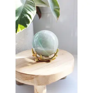 Steel Gemstone Display Stand – Compact Crystal Ball Holder