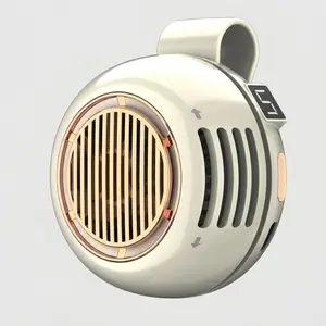 2026 Upgraded Portable Silent Mini Blade-less Clip-On Fan with LED Display—compact and portable, clips onto a shirt or belt; 5-speed suspended cyclone fan with a 1000mAh battery; ideal for outdoor use, travel, and the office