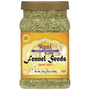Rani Fennel (Saunf) Seeds Whole, Indian Spice 32oz (2lbs) 908g PET Jar ~ All Natural | Gluten Friendly | NON-GMO | Kosher | Vegan
